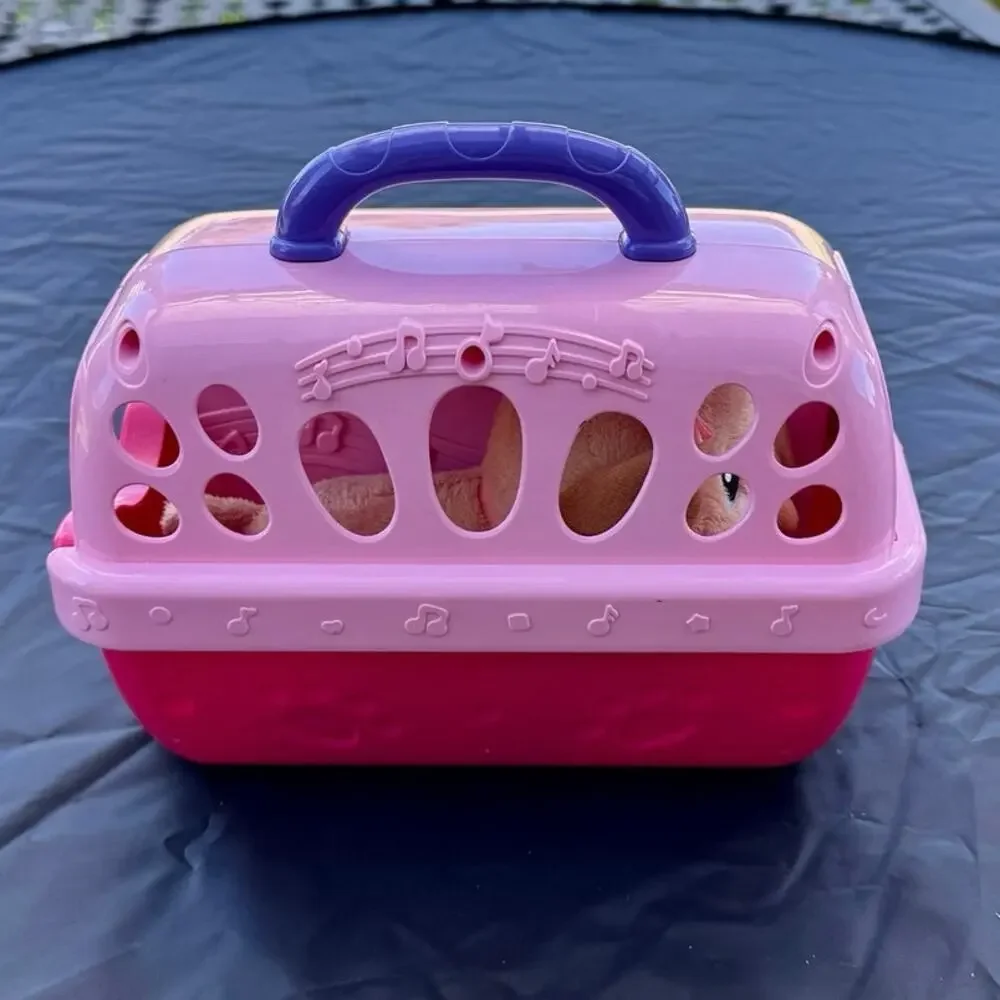 VTech Care for Me Learning Carrier Pink Interactive Pet Carrier Plush Puppy Toy